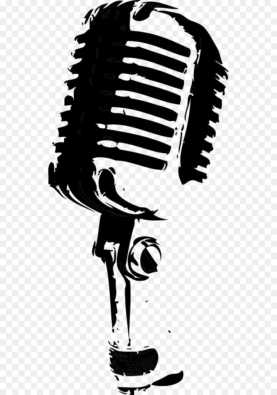microphone clipart black and white