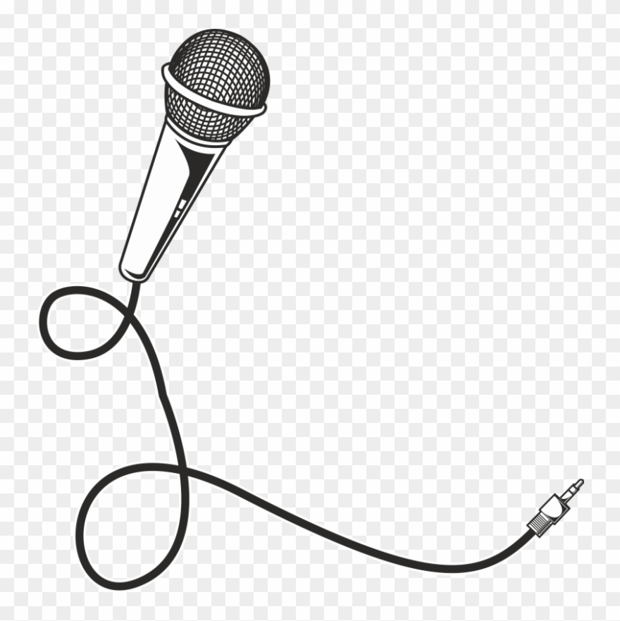 Microphone clipart black and white, Microphone black and