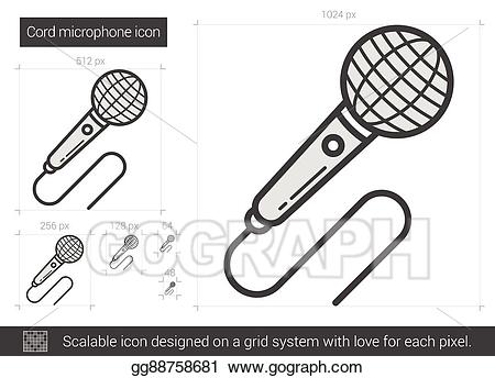 microphone clipart cord illustration