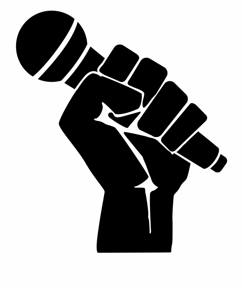 Microphone clipart girl rapper. Mic music fist rap