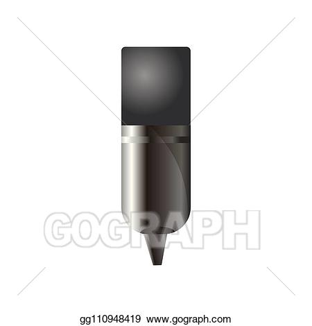 Microphone clipart modern. Eps vector close up