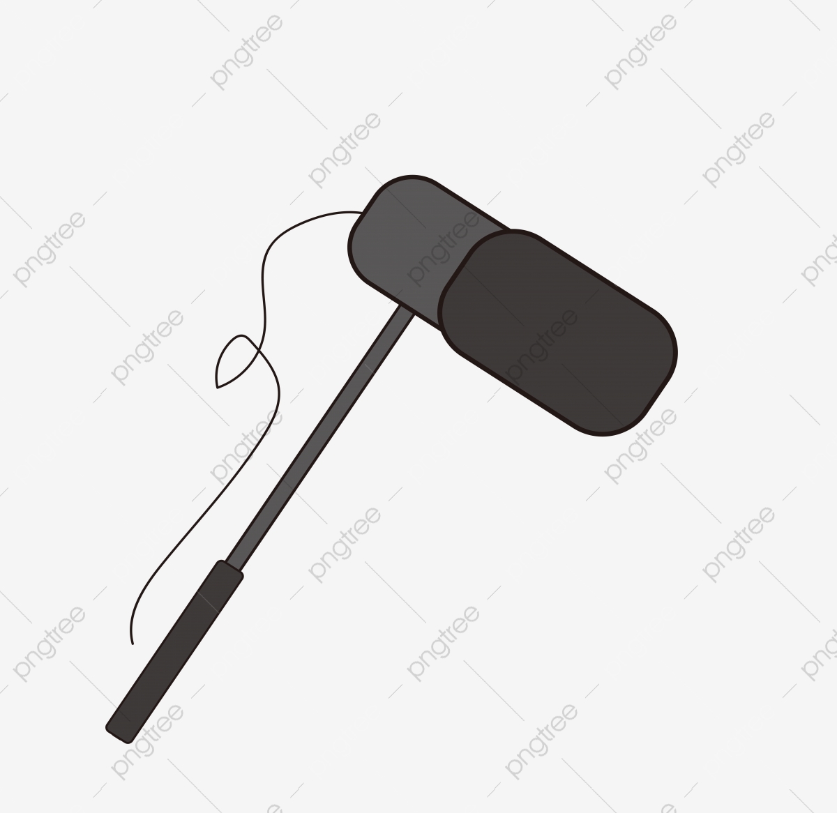 Flat gray element . Microphone clipart movie