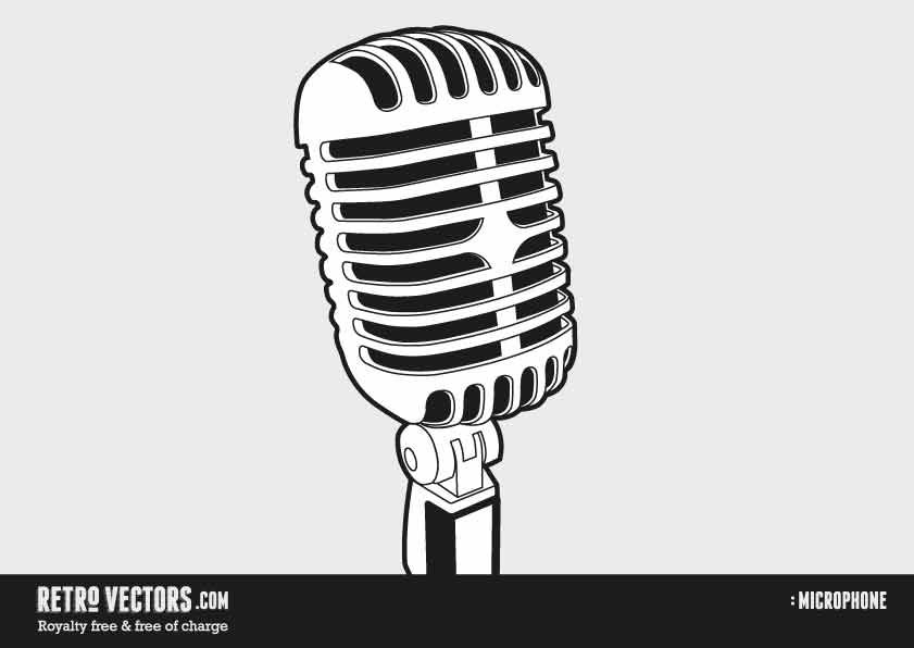 Free retro vectors graphic. Microphone clipart old school