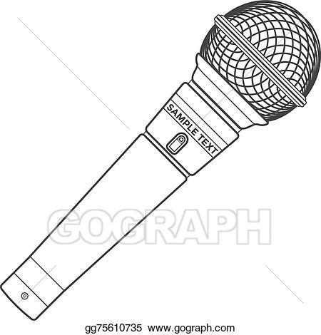 microphone clipart outline