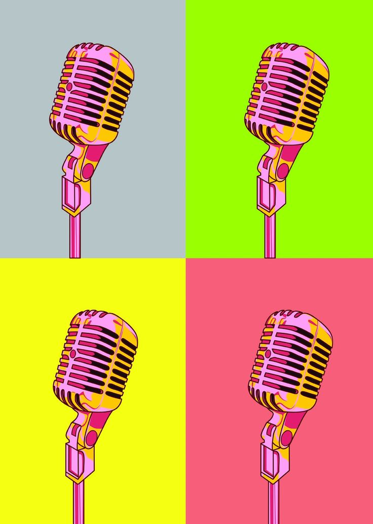 microphone clipart pop art