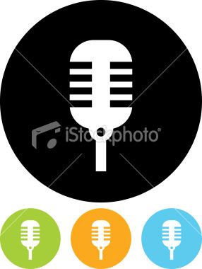 Vector icon isolated graphic. Microphone clipart royalty free