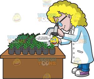 Microscope clipart botanist. A male using 