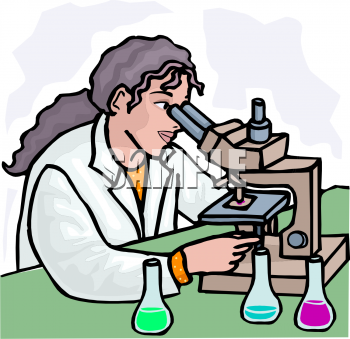 Picture of a caucasian. Microscope clipart researcher