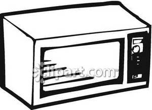 microwave clipart black and white