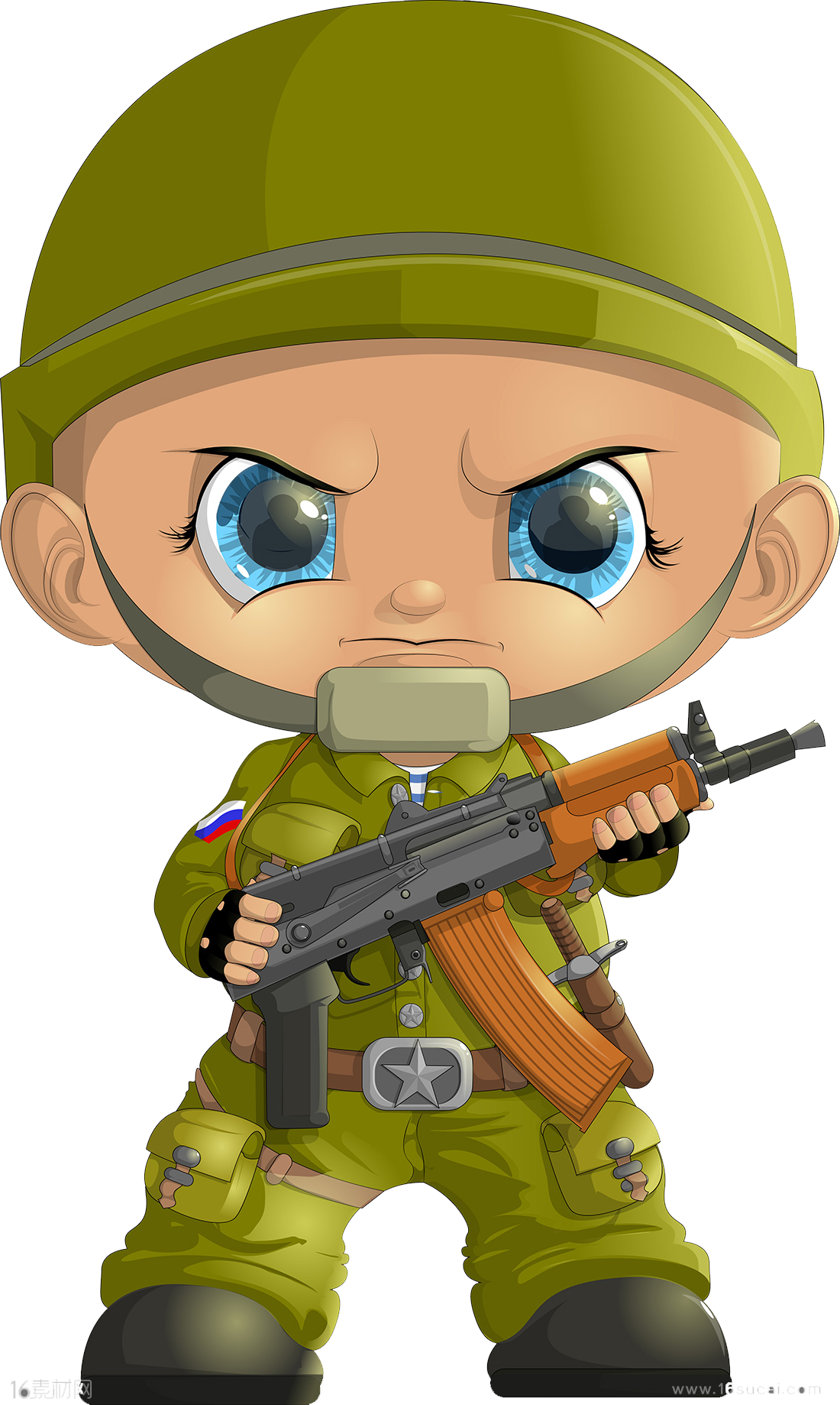 Soldier cartoon q version. Military clipart toy soldiers