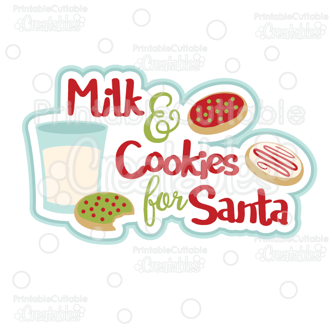 Milk clipart santa cookie. Cookies for scrapbook title