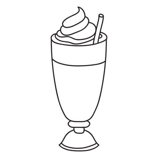 milkshake clipart black and white