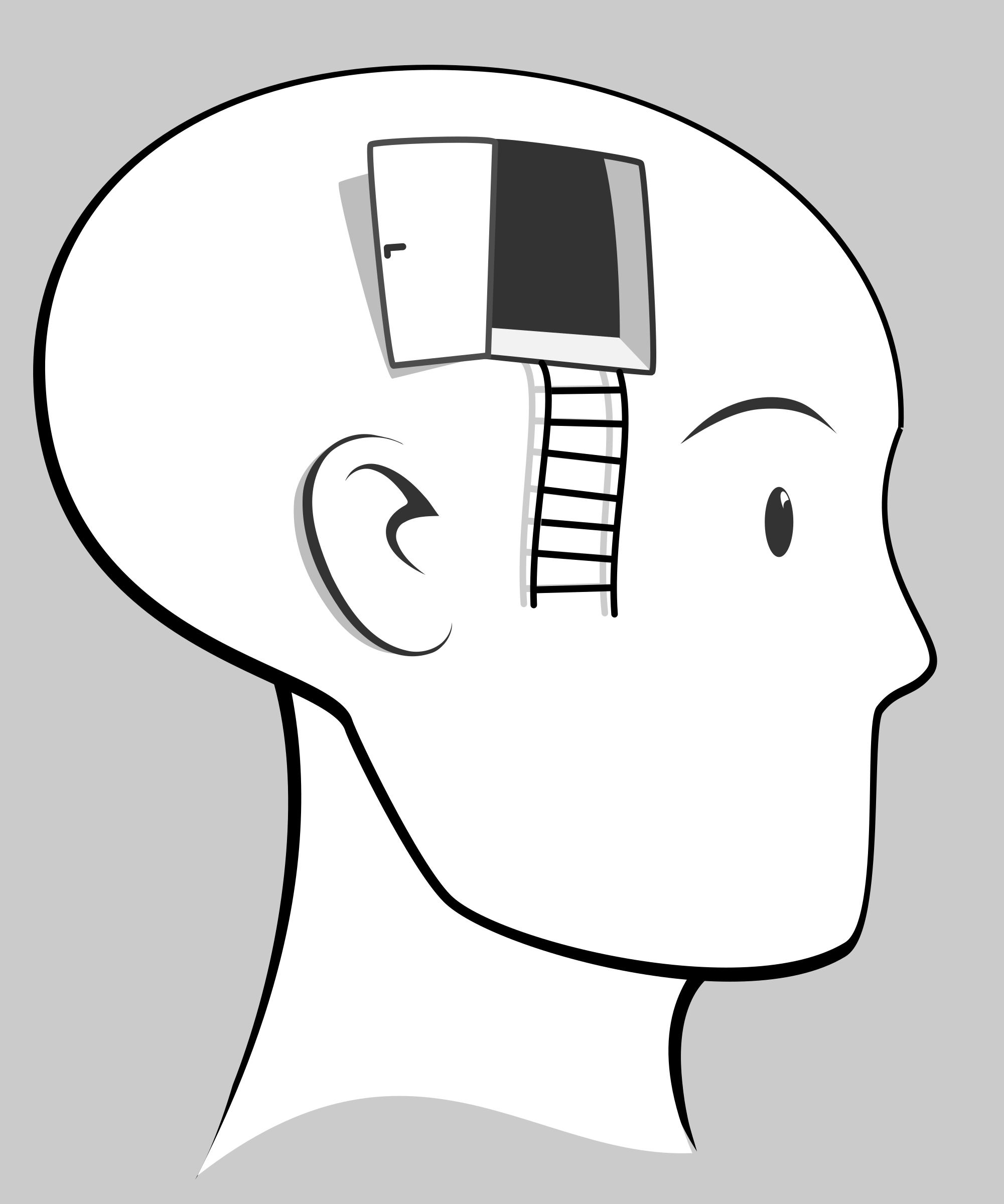 mind clipart black and white