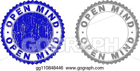 Vector art grunge open. Mind clipart label
