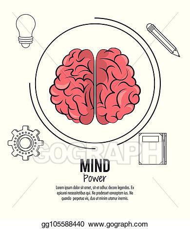 Mind clipart poster. Vector art power drawing