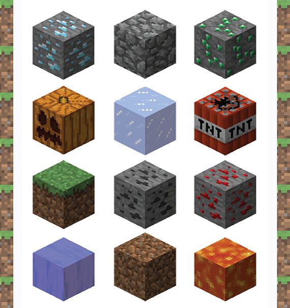 Clip art set a. Minecraft clipart printable