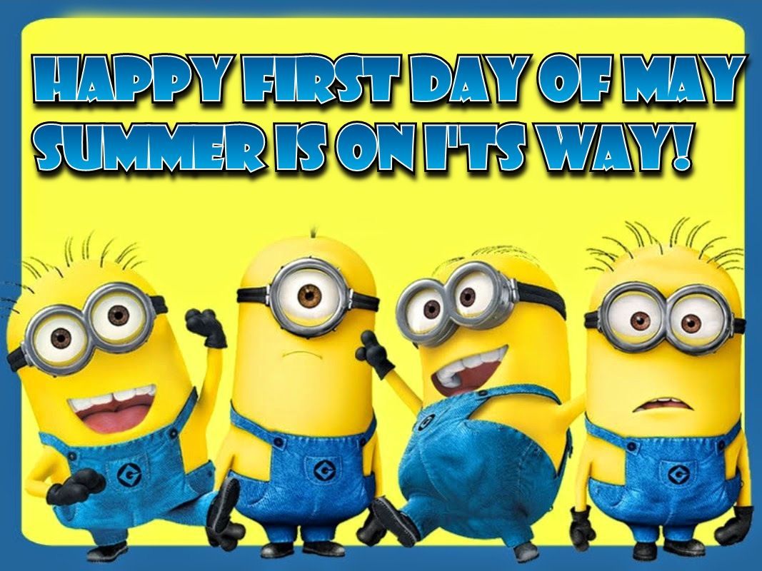 Minion clipart first day. Happy frrst of may