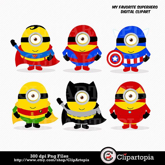 My favorite superhero digital. Minion clipart hero
