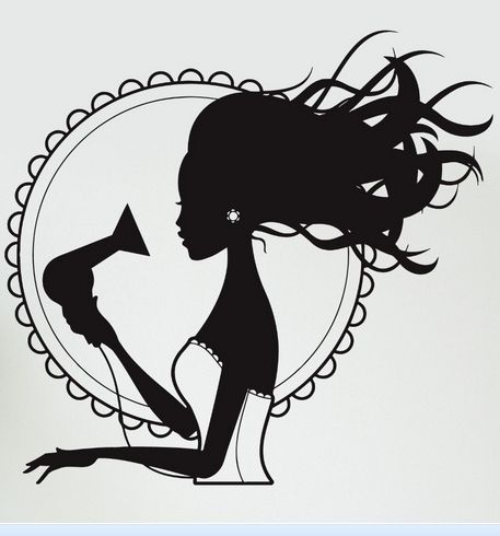 mirror clipart lady barber