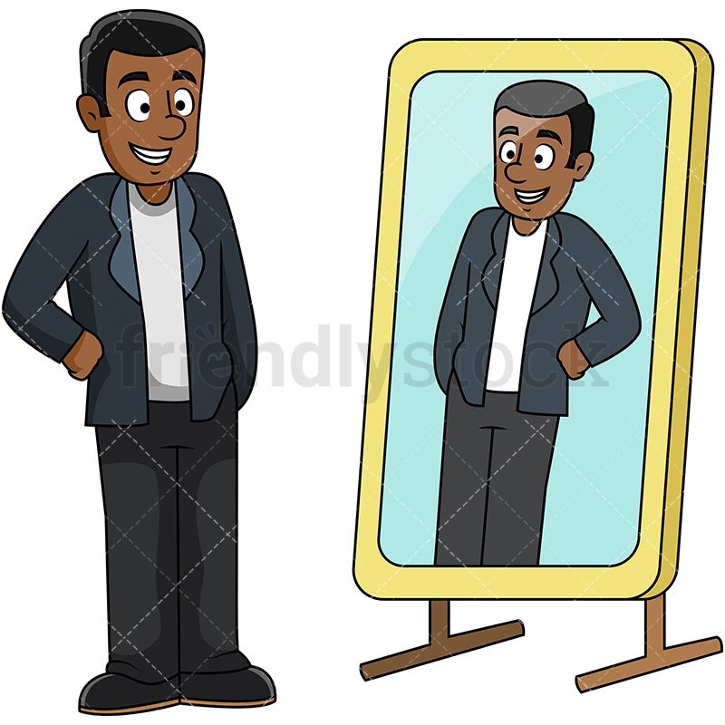 mirror clipart man in mirror