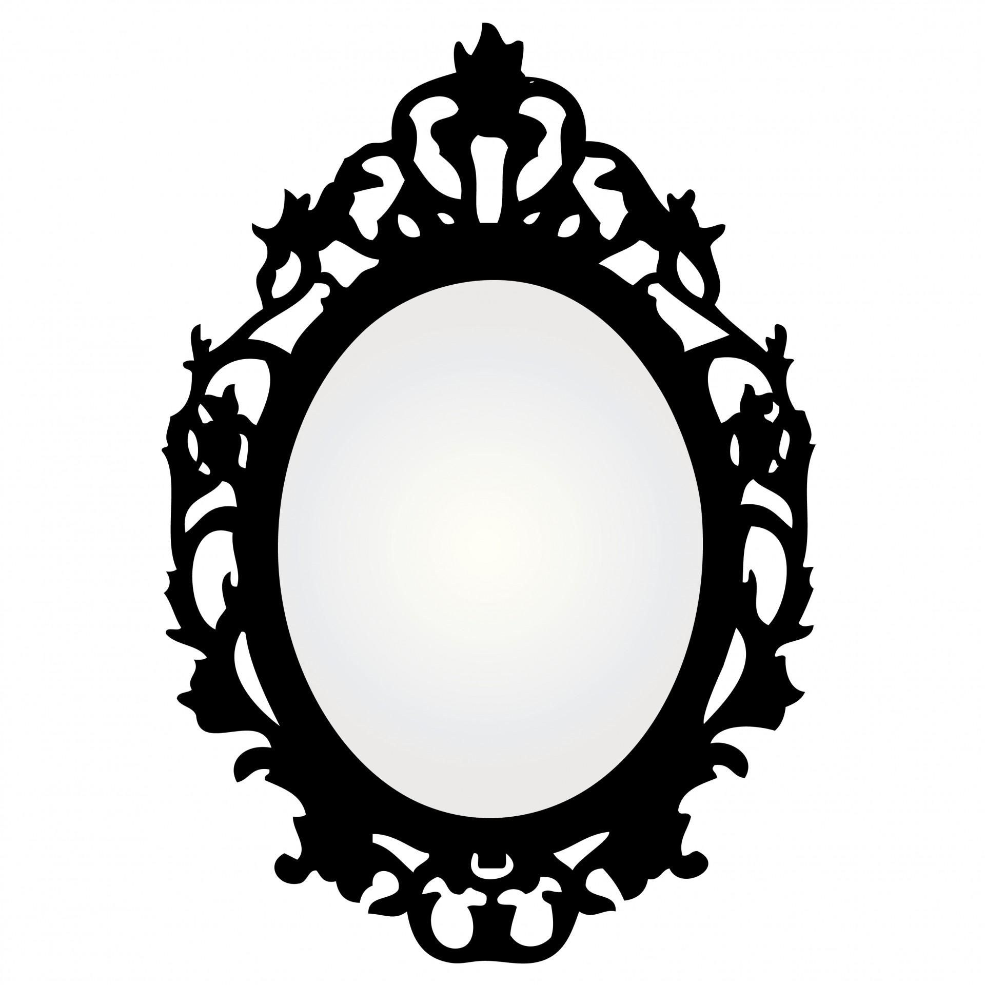 Ornate decorative black free. Mirror clipart mirror frame