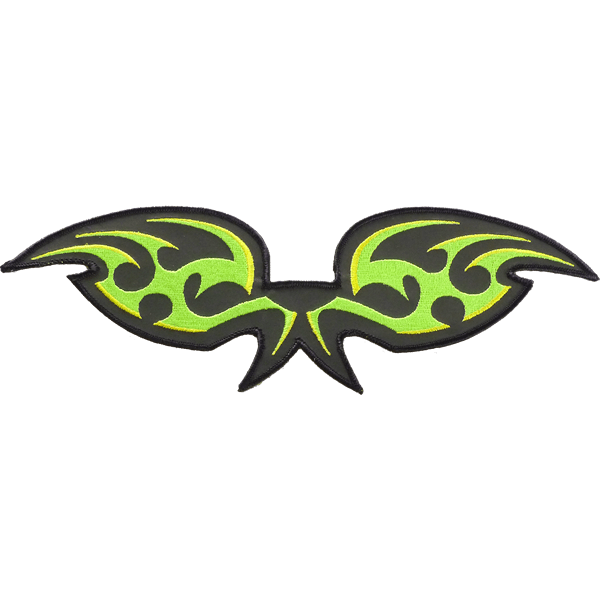 Green and yellow wings. Mirror clipart reflective