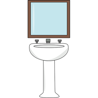 Sink with transparent png. Mirror clipart toilet