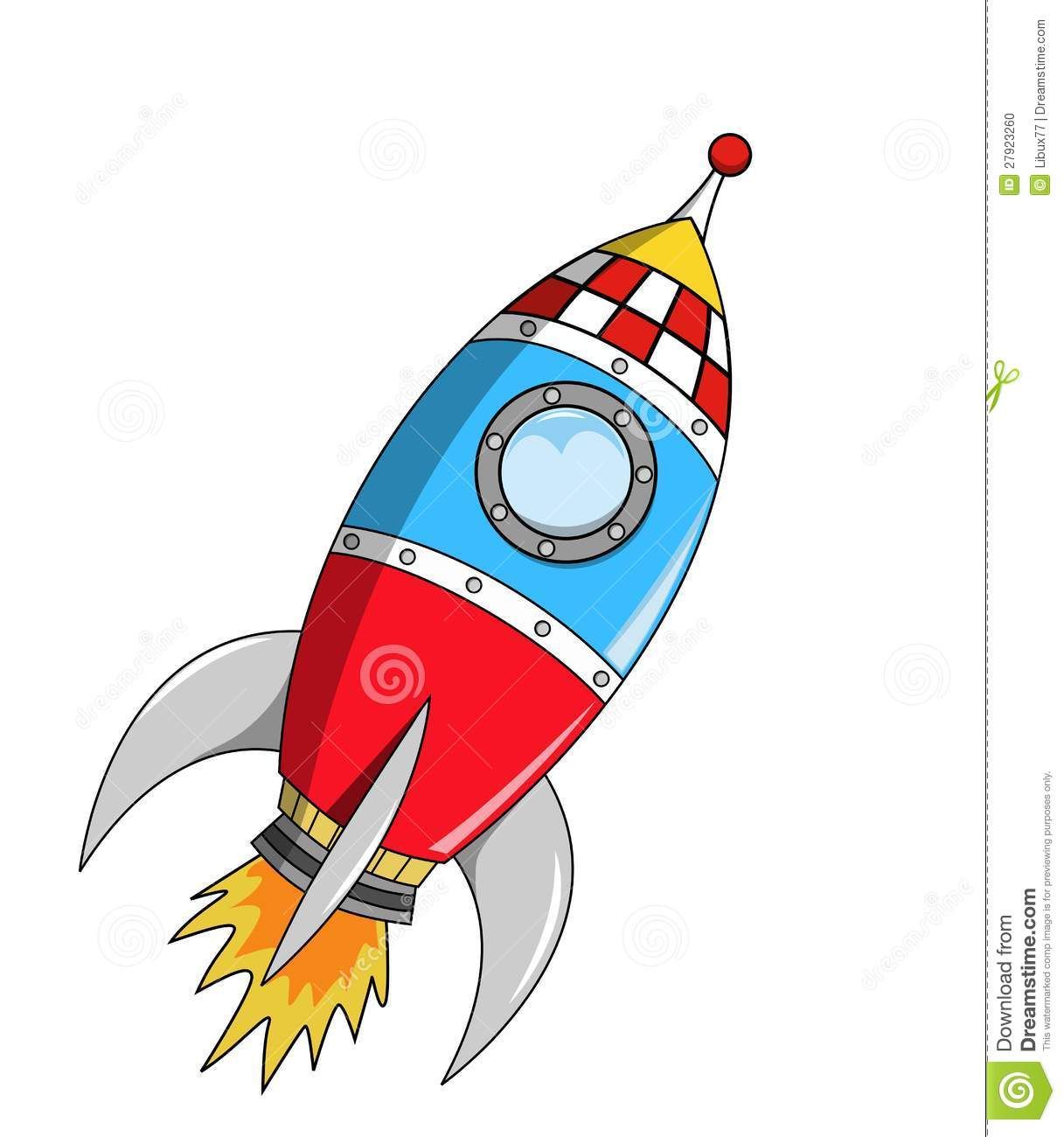 Cartoon rocket on mission. Rocketship clipart space probe