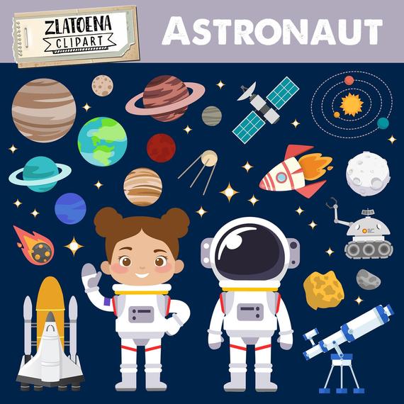 Astronaut outer space graphics. Rocketship clipart moon rocket