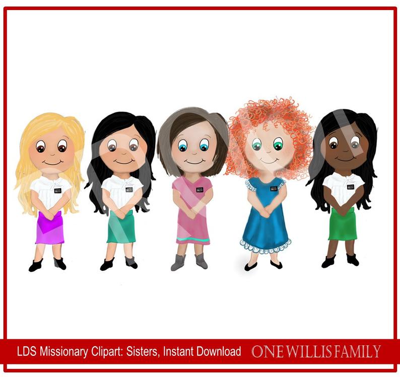 Missionary clipart sibling. Lds instant download 