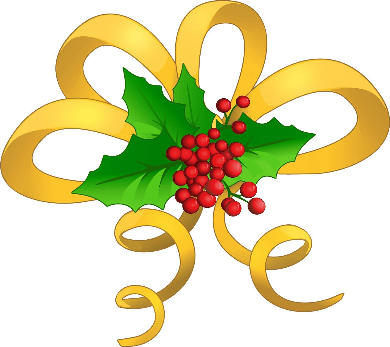 Christmas bows clip art. Mistletoe clipart cute