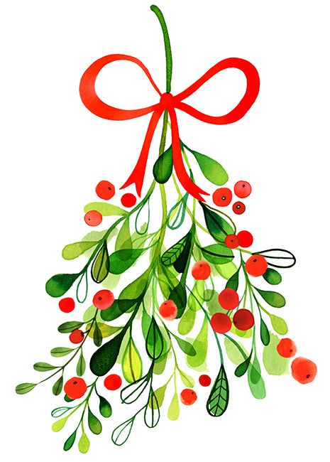 Pin on stuff i. Mistletoe clipart painting
