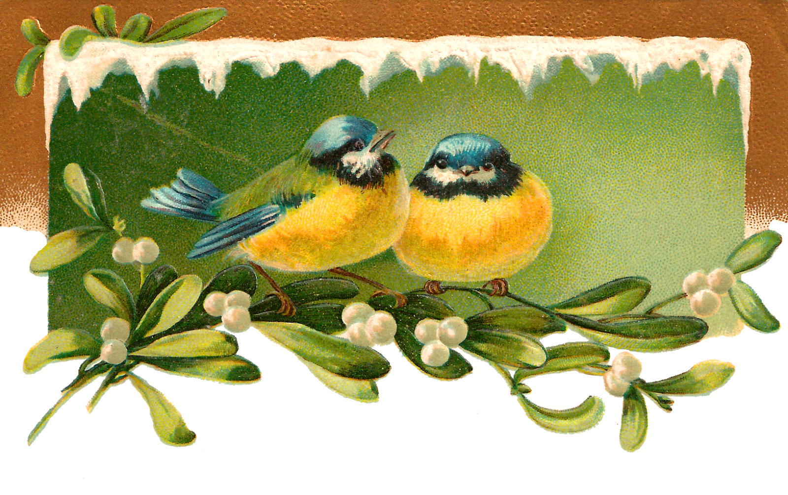 Antique images christmas greeting. Mistletoe clipart printable