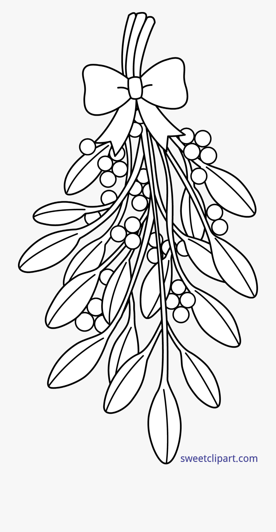 Mistletoe clipart sketches. Coloring page clip art