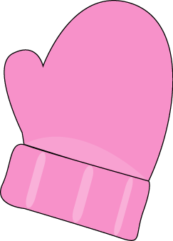 Pink single mitten printable. Mittens clipart construction paper
