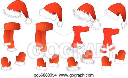 Mittens clipart santa. Eps vector cristmas set