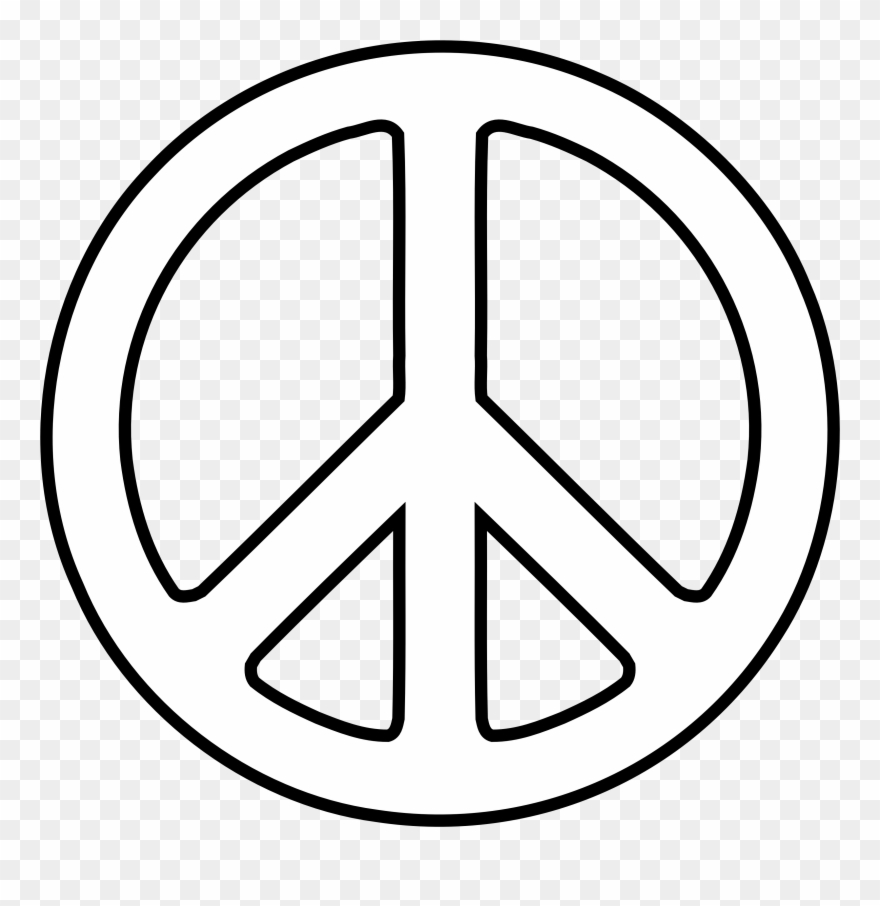 Peace sign black and. Mlk clipart symbol