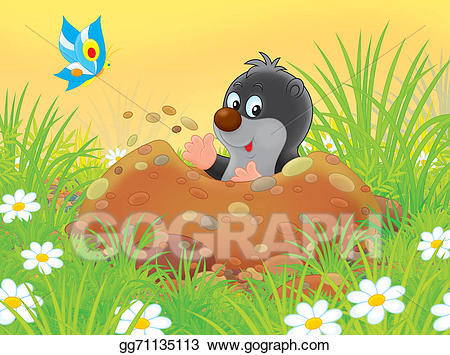 mole clipart burrow
