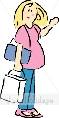 Mom clipart. Blond pregnant mother s