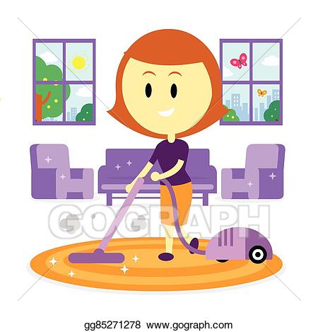 mom clipart cleaning room