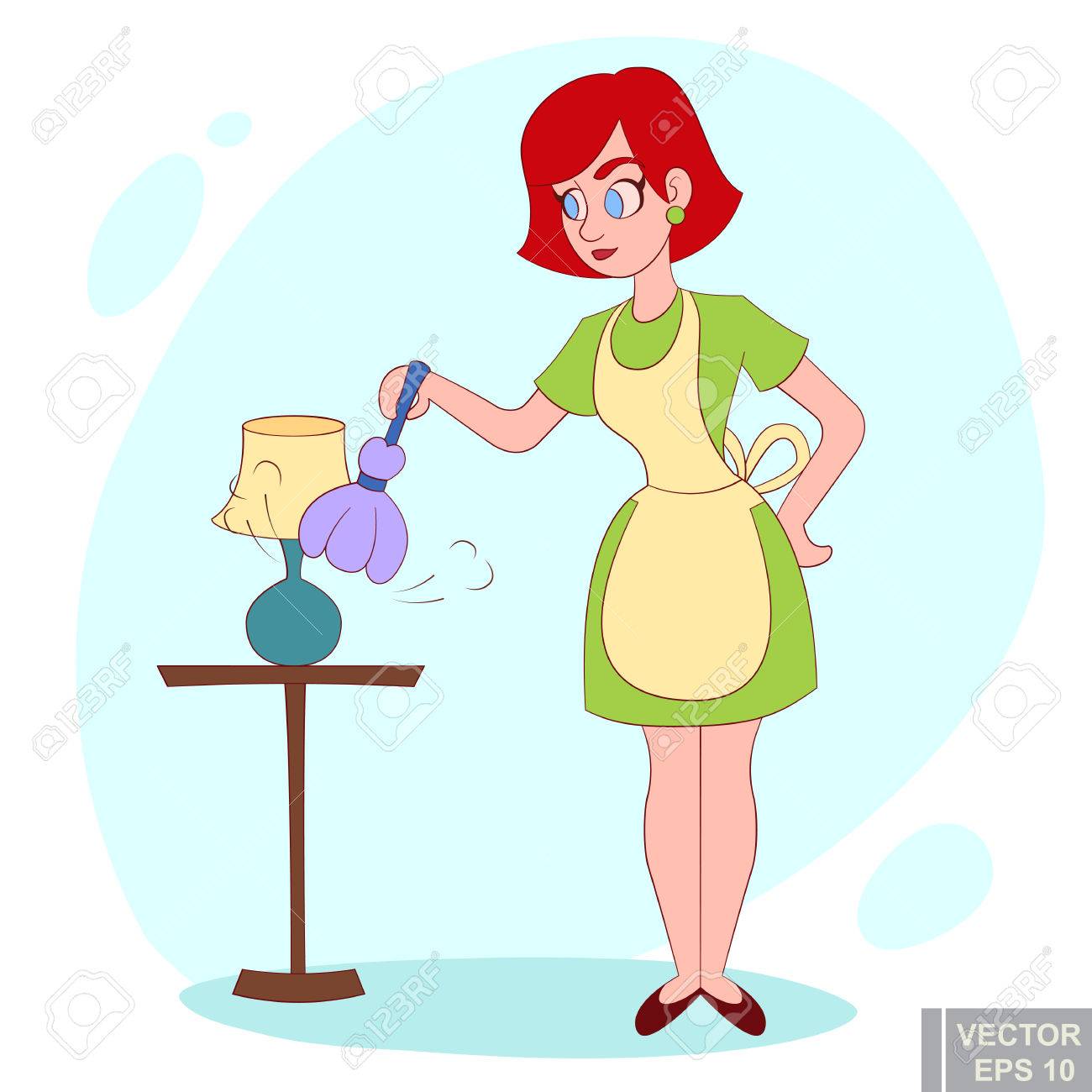 mom clipart cleaning room