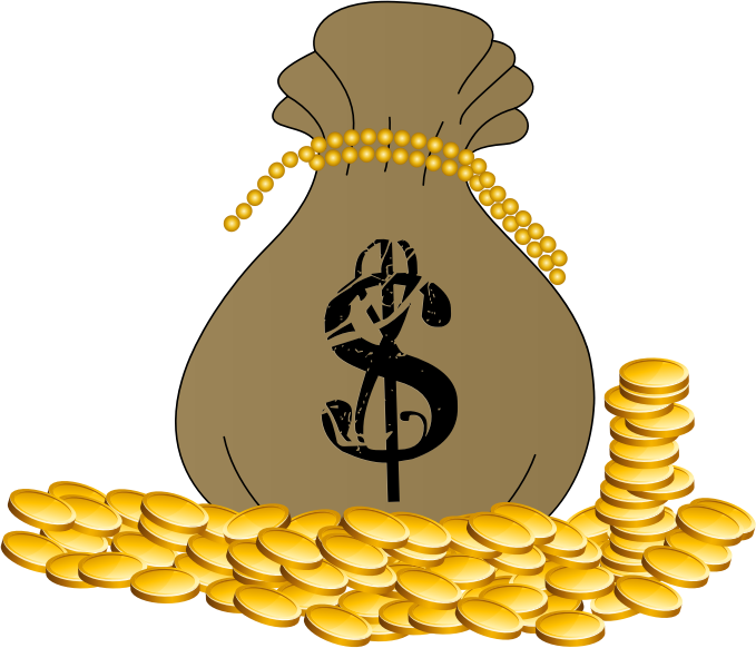 Bag of cash medium. Money clipart coin