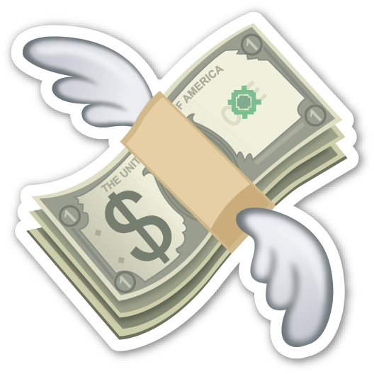 Money emoji png. With wings emojistickers com