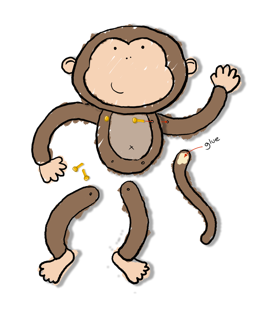 monkeys clipart template