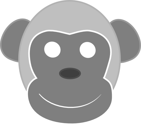 monkey clipart grey