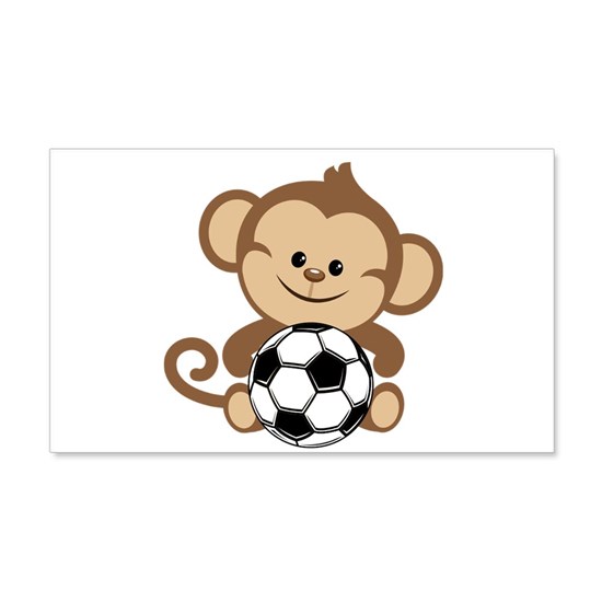 Wall decal . Monkey clipart soccer