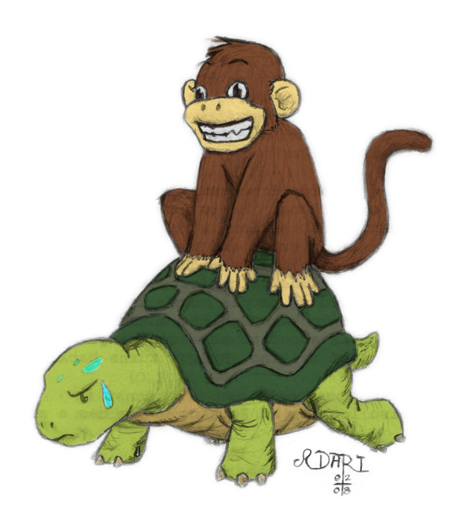 monkeys clipart turtle