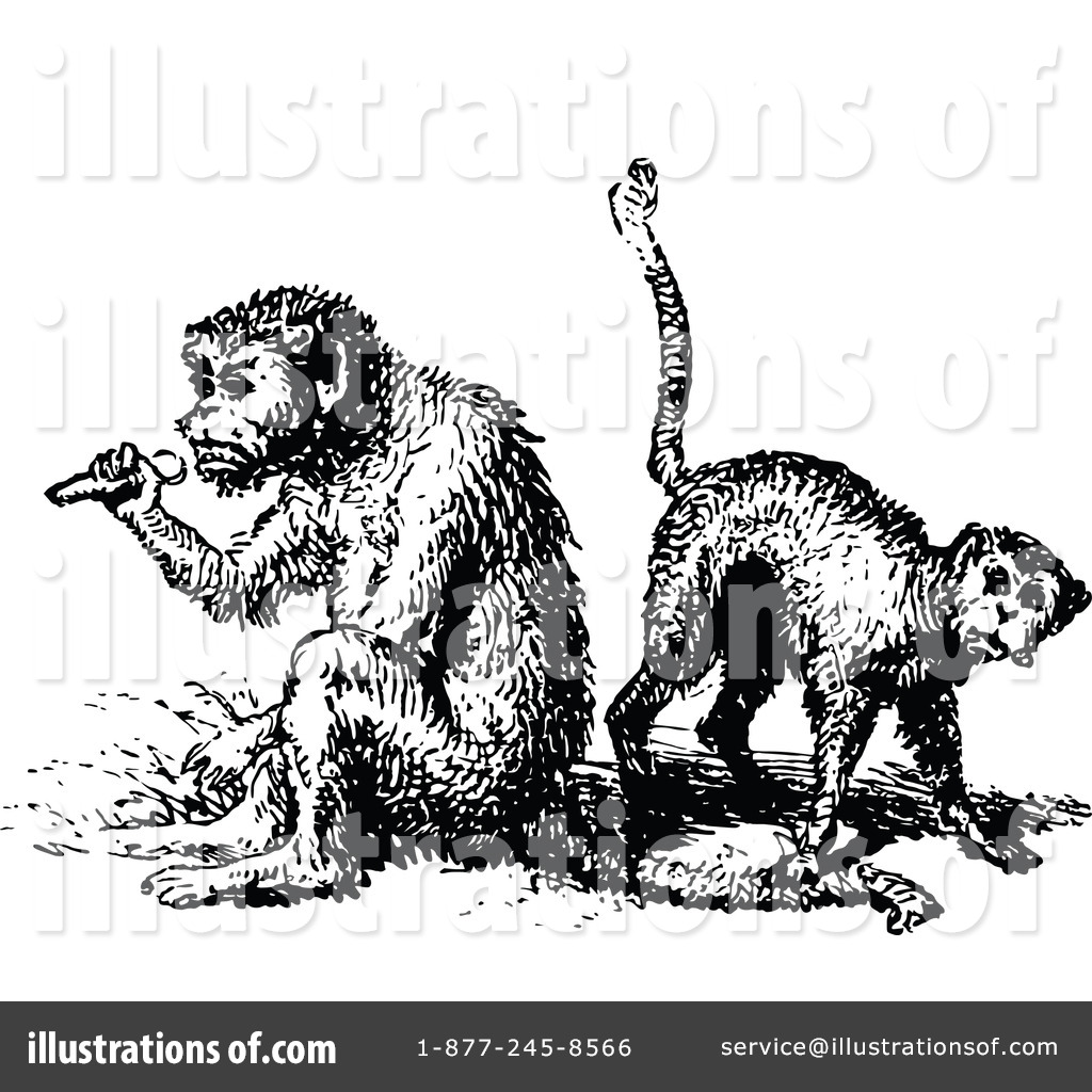 monkey clipart vintage
