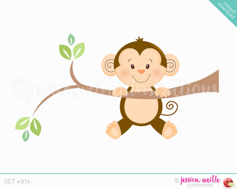 Instant download monkey on. Monkeys clipart branch