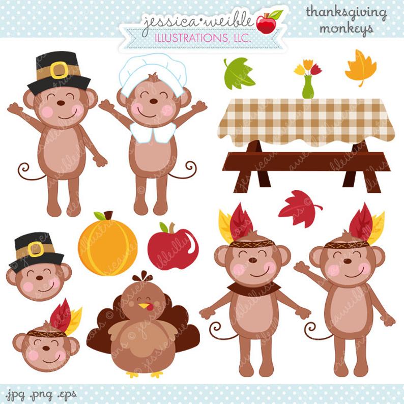 monkeys clipart thanksgiving